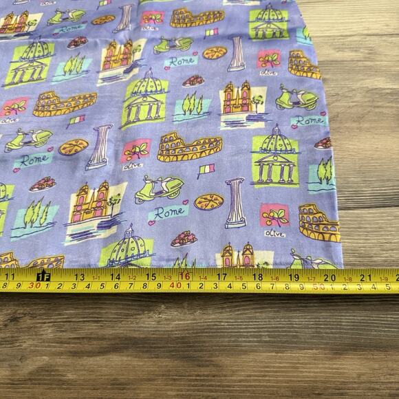 Colorful Rome Print Sleeveless Dress Italy Landmarks Travel Theme Size S/M - Picture 5 of 5